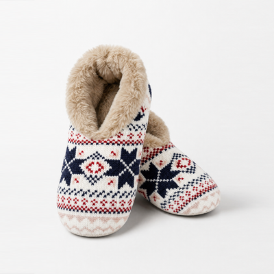 Vanilla & Shea Butter Infused Golden Snow Geo Pashmina-Style Slippers