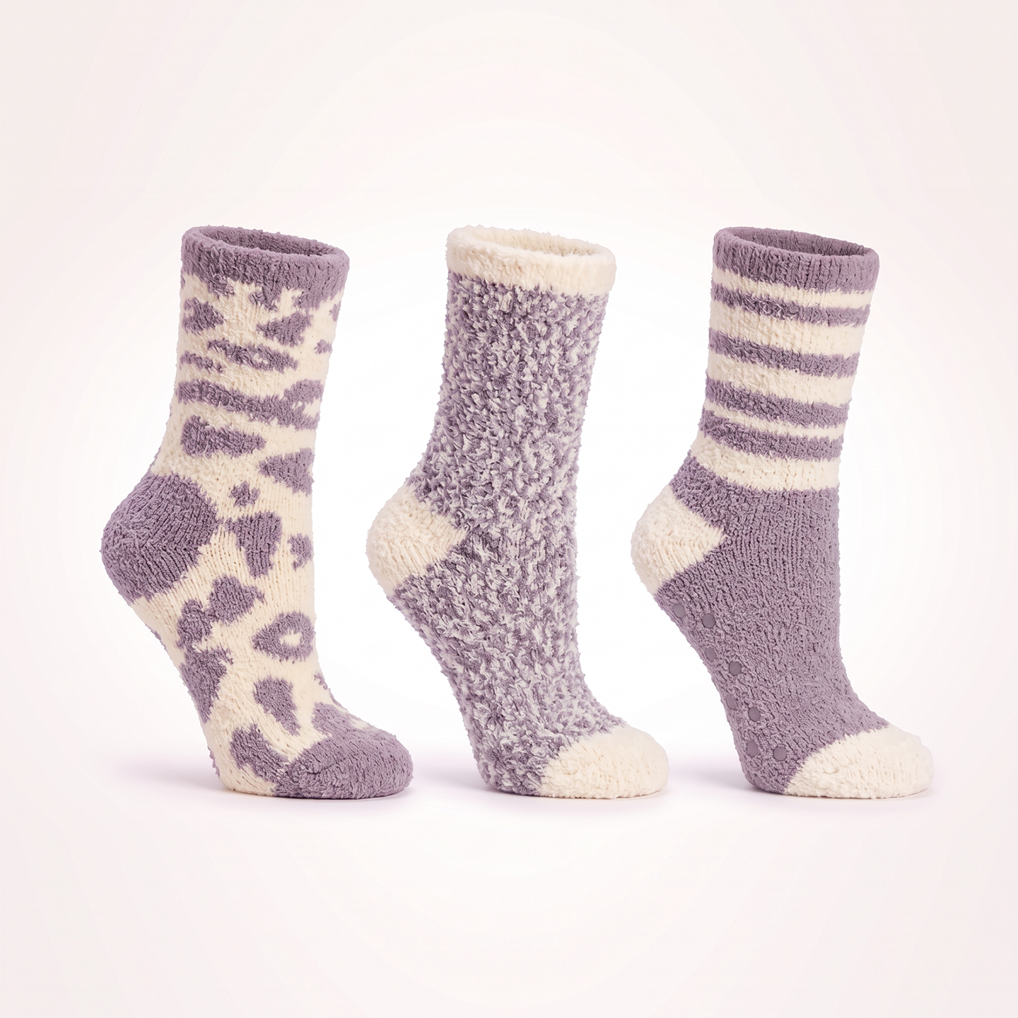 3 Pack Aromasoles holiday sock gift set, Rose & Shea Butter infused , Rose 2