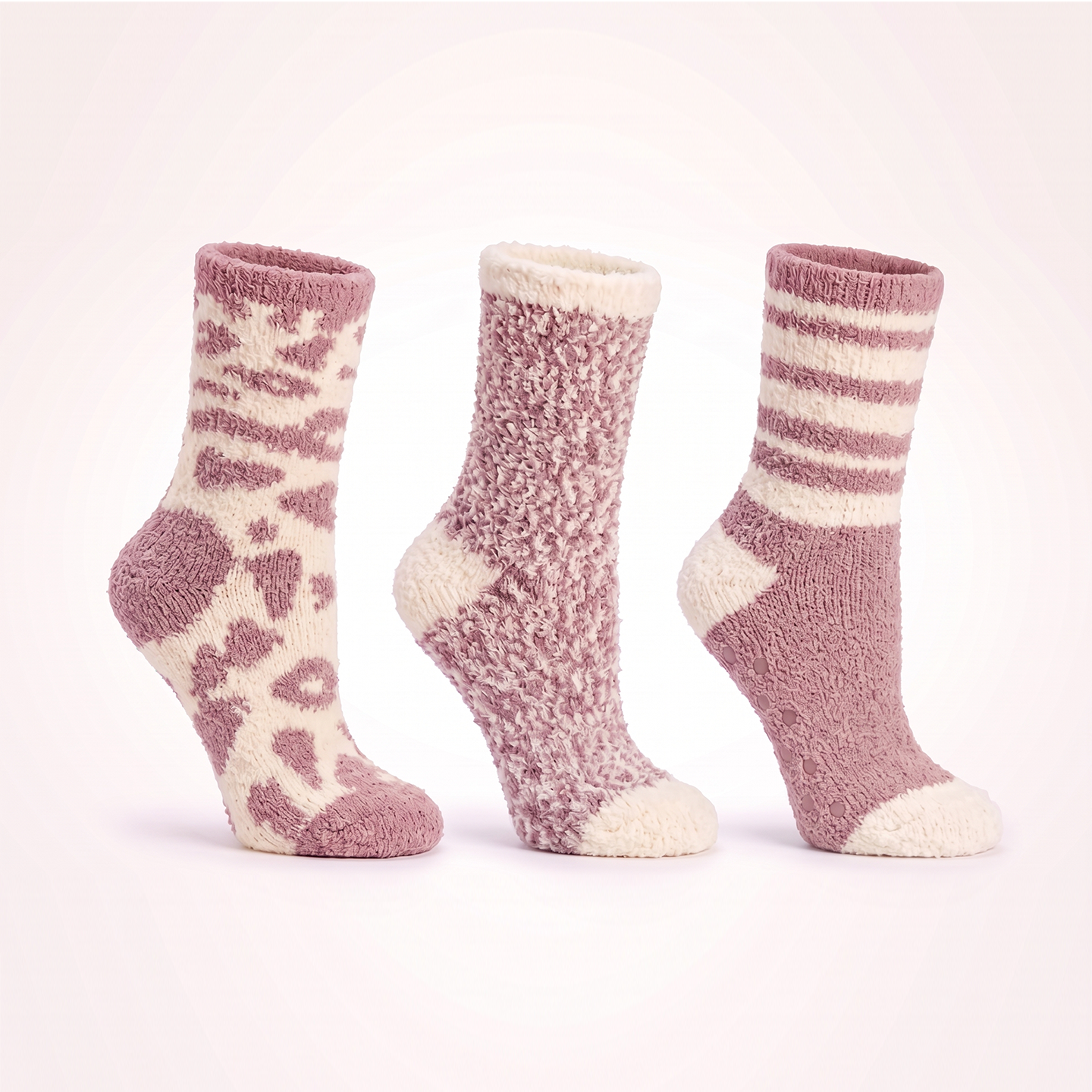 3 Pack Sock Gift Box Rose & Shea Butter Infused, Rose 2