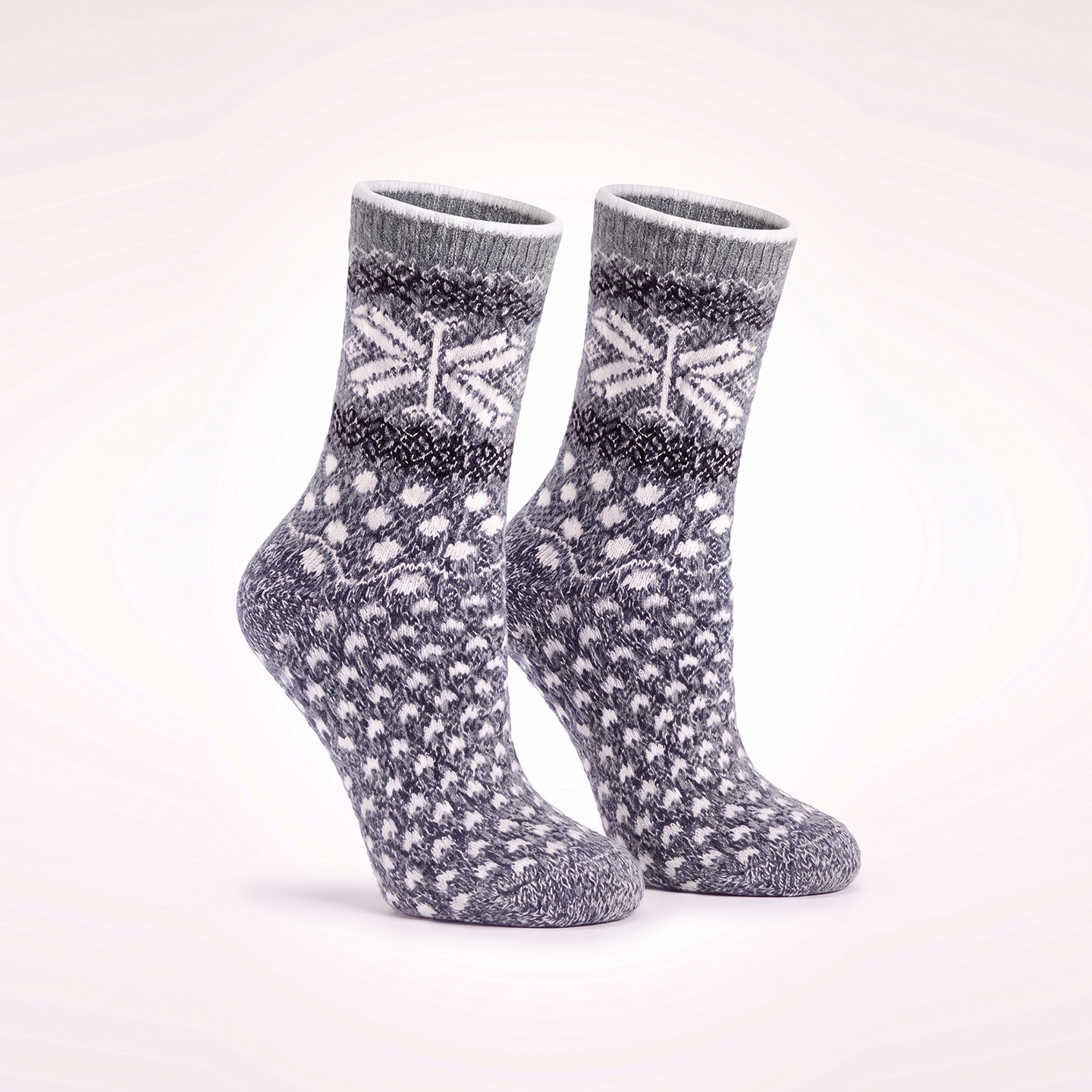 Double Layer Sock Infused with Neroli N Shea Butter W / Neroli Scented bear keychain, Grey