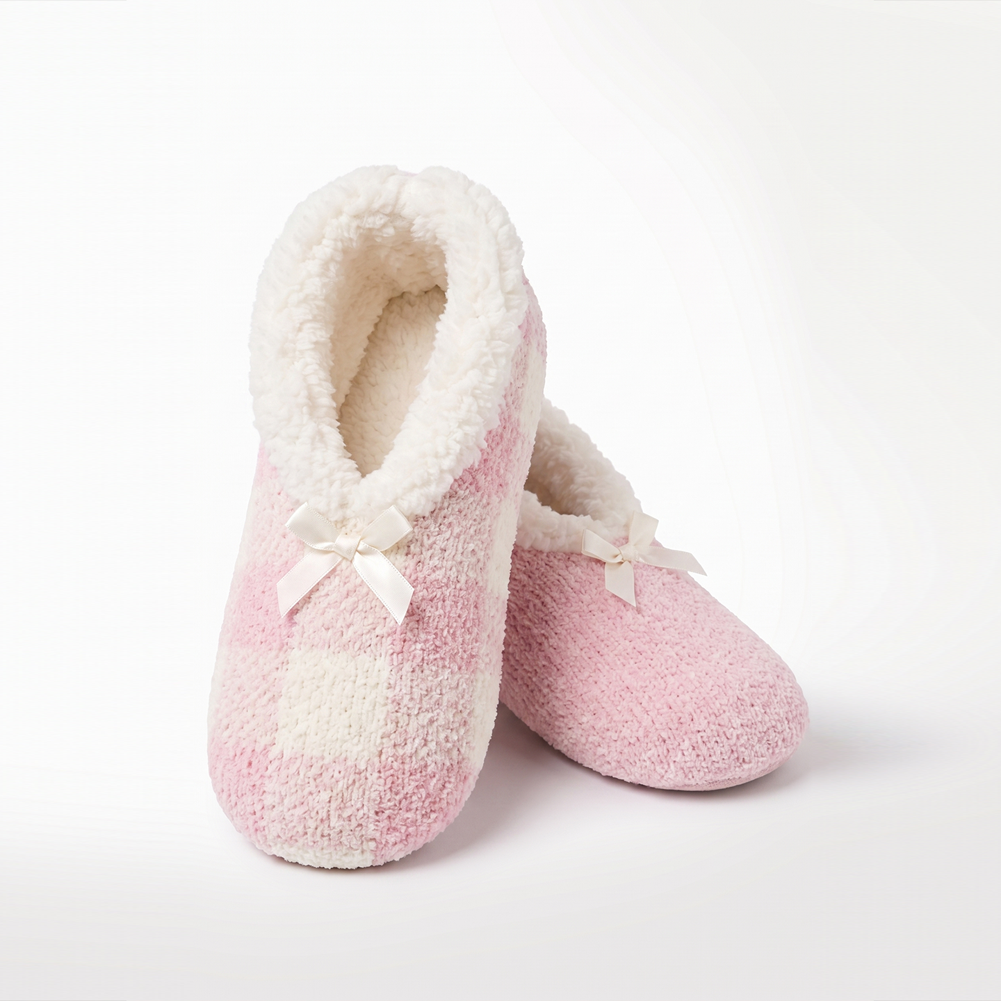2 Pair Slippers, one pair solid, one pair pattern, Lavender N Shea butter Infused. Pink