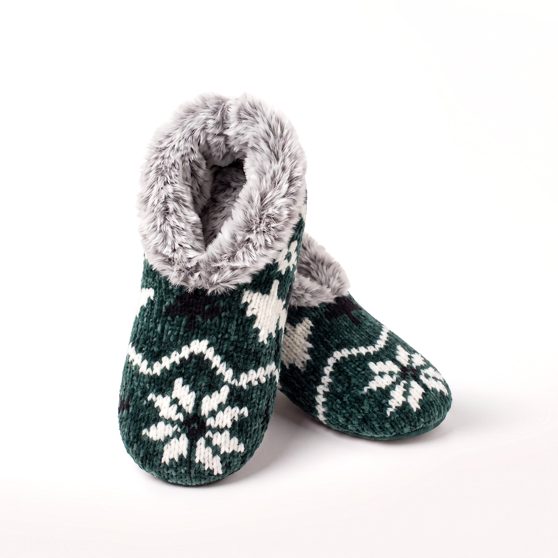 Pashmina -like fur lined slippers - Jade Neroli infused