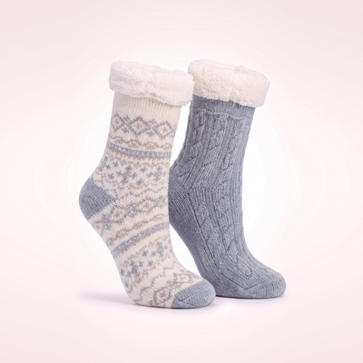 2 pair pack - Velvet Cloud Sock Set - gray