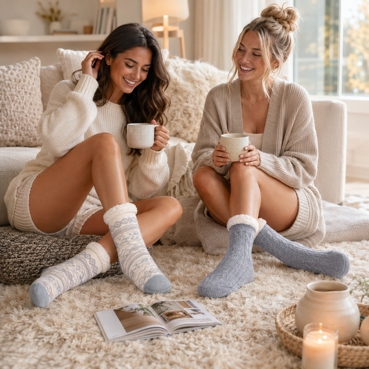2 pair pack - Velvet Cloud Sock Set - gray
