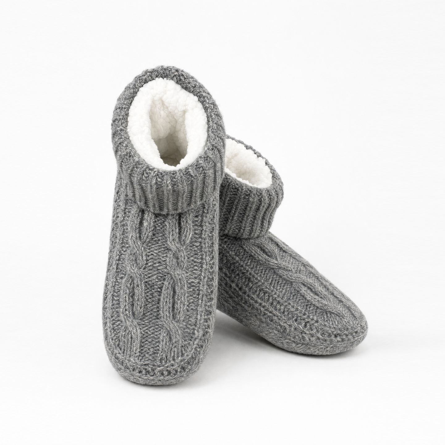 knit slouchie slipper gray