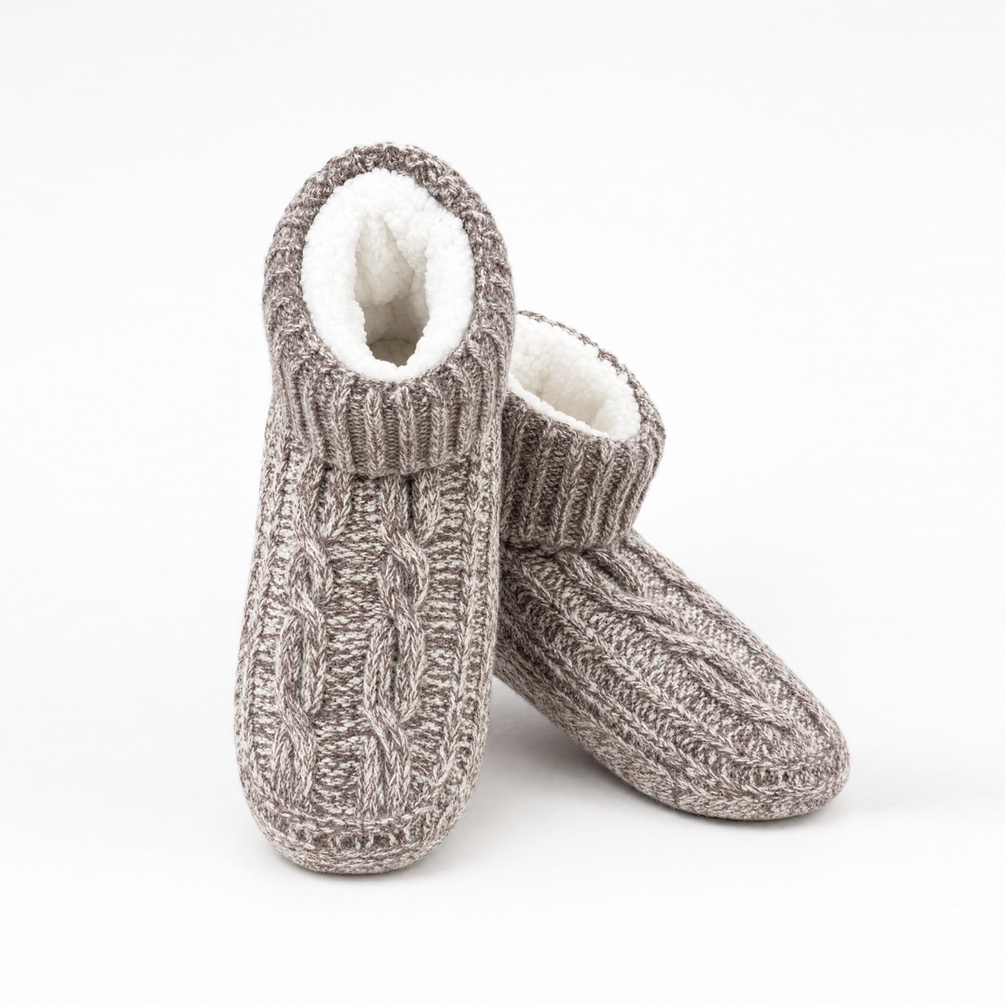 knit slouchie slipper Tan